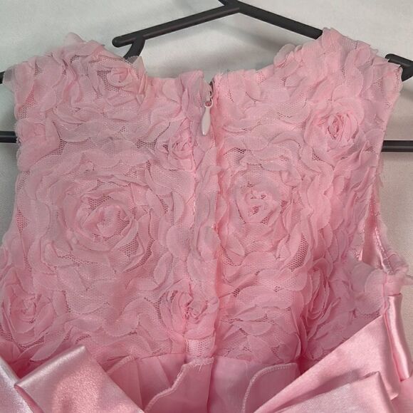 American Princess Pink Sleeveless Formal Party Dress with rosettes and ruffles - Picture 9 of 14